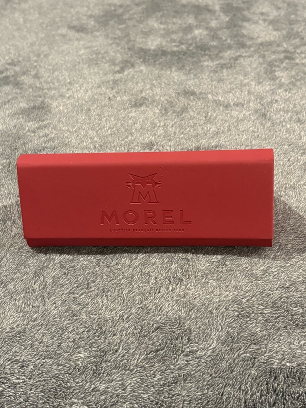 MOREL Red Embossed Eyeglass Case